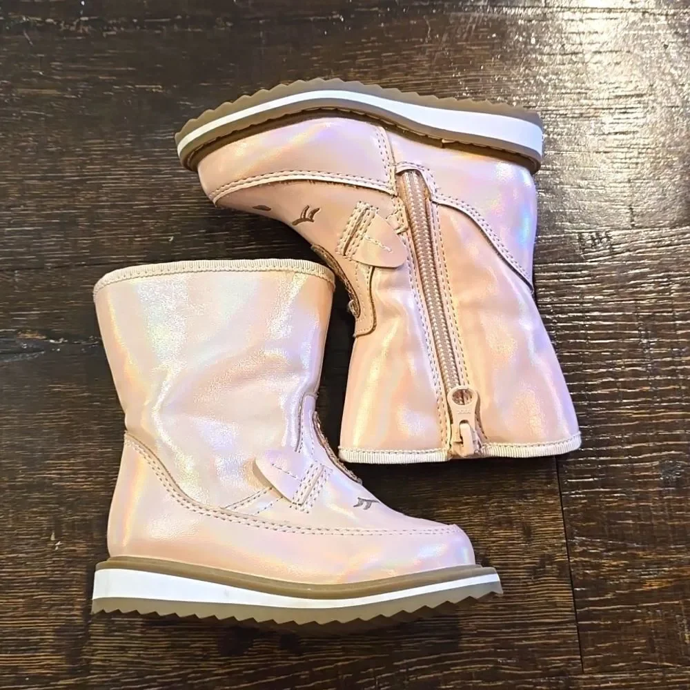 Toddler Girls' Isla Unicorn Zipper Slip-On Winter Boots - Cat & Jack Pink Size 5